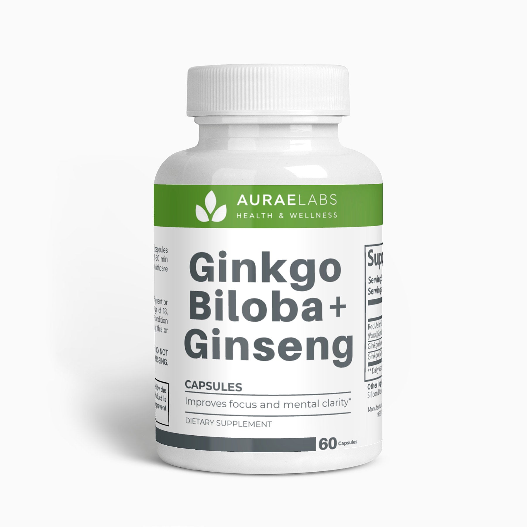 Ginkgo Biloba and Ginseng capsules for memory and energy