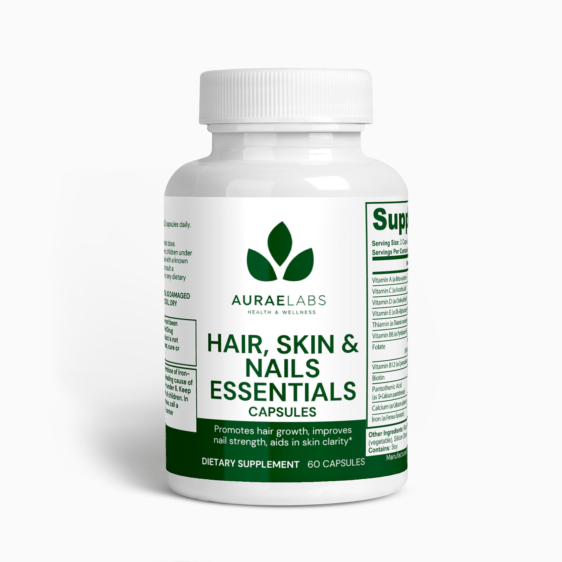 Hair Skin and Nails Essentials Supplement Bottle