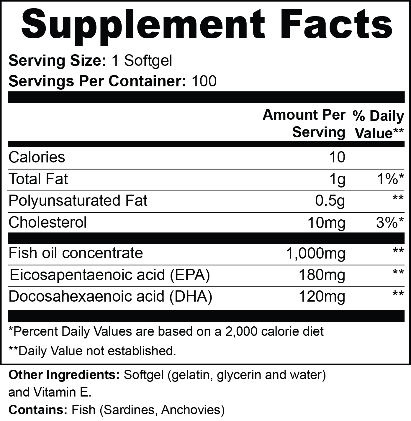 Omega - 3 EPA 180mg + DHA 120mg - Aurae Labs